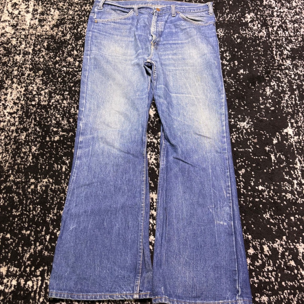 Vintage J.c. penney's Blue  Denim Bootcut Jeans Talon 42 Zipper Mens